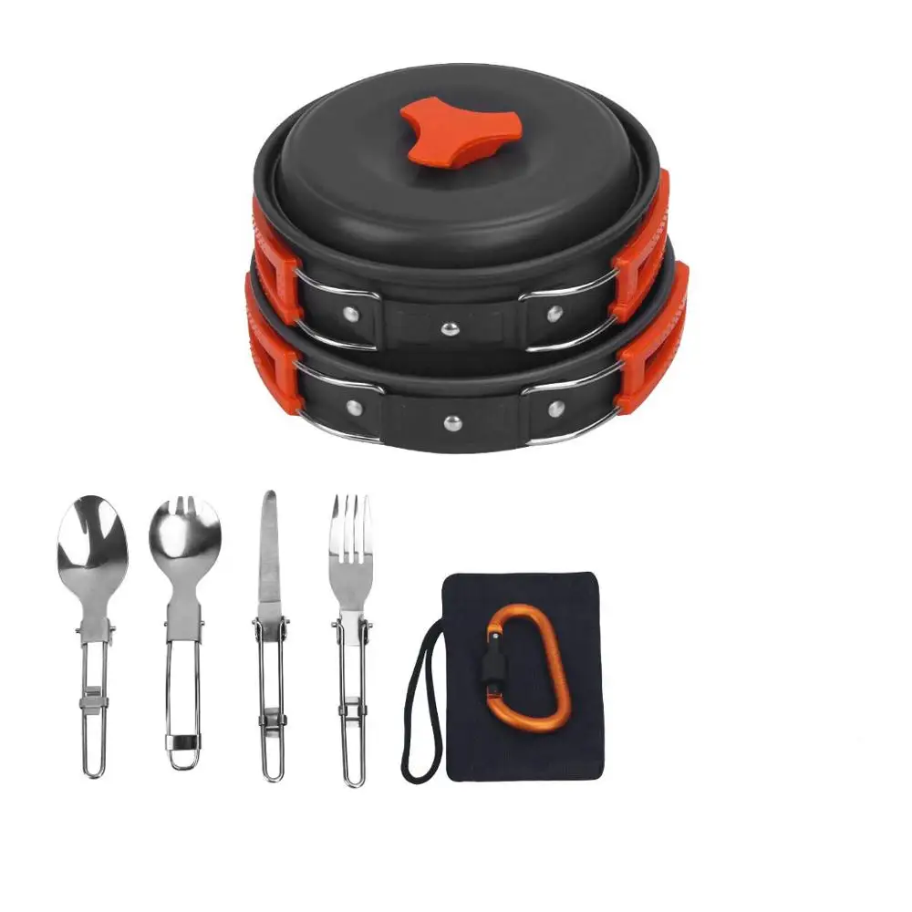 11 шт./компл. 1-2 человека алюминиевая портативная уличная посуда для кемпинга