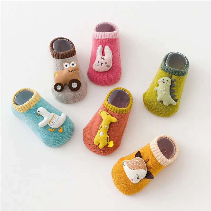 Autumn Winter Cute Cartoon Soft Cotton Baby Socks Shoes Kids Infant Toddler Floor Casual Anti-slip Sock Newborn Grip Slippers |