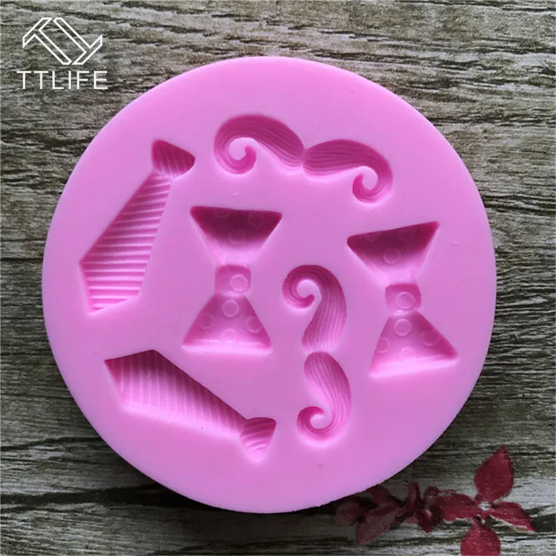 TTLIFE 6 отверстий крошечный лук галстук усы силиконовая форма помадка для