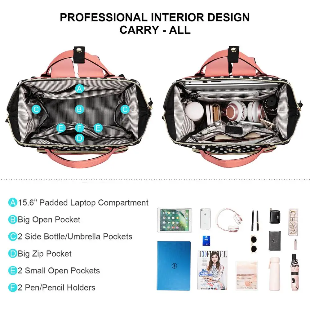 

women bag laptop backpacks multifunctional canvas backpacks unisex waterproof anti-thieft backpacks for school/work