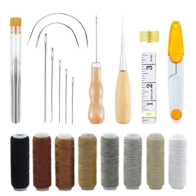 

1 Set DIY Sewing Needle Awl Leather Craft Tools Sewing Stitching Punch Awl Sewing Leathercraft Shoe Repair Tools Kit