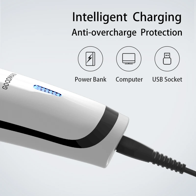 Электрический триммер для волос GOODMAN мужчин профессиональная машинка стрижки USB