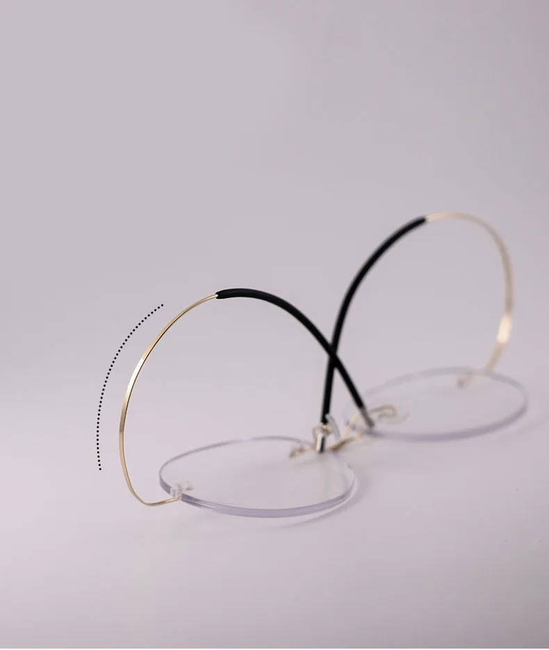 Круглые очки без оправы мужские Оптические по рецепту с защитой от синего света