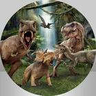 Sensfun круглый фон динозавр вечевечерние круглый фон динозавр фото студия Декор Конфеты стол Баннер крышки