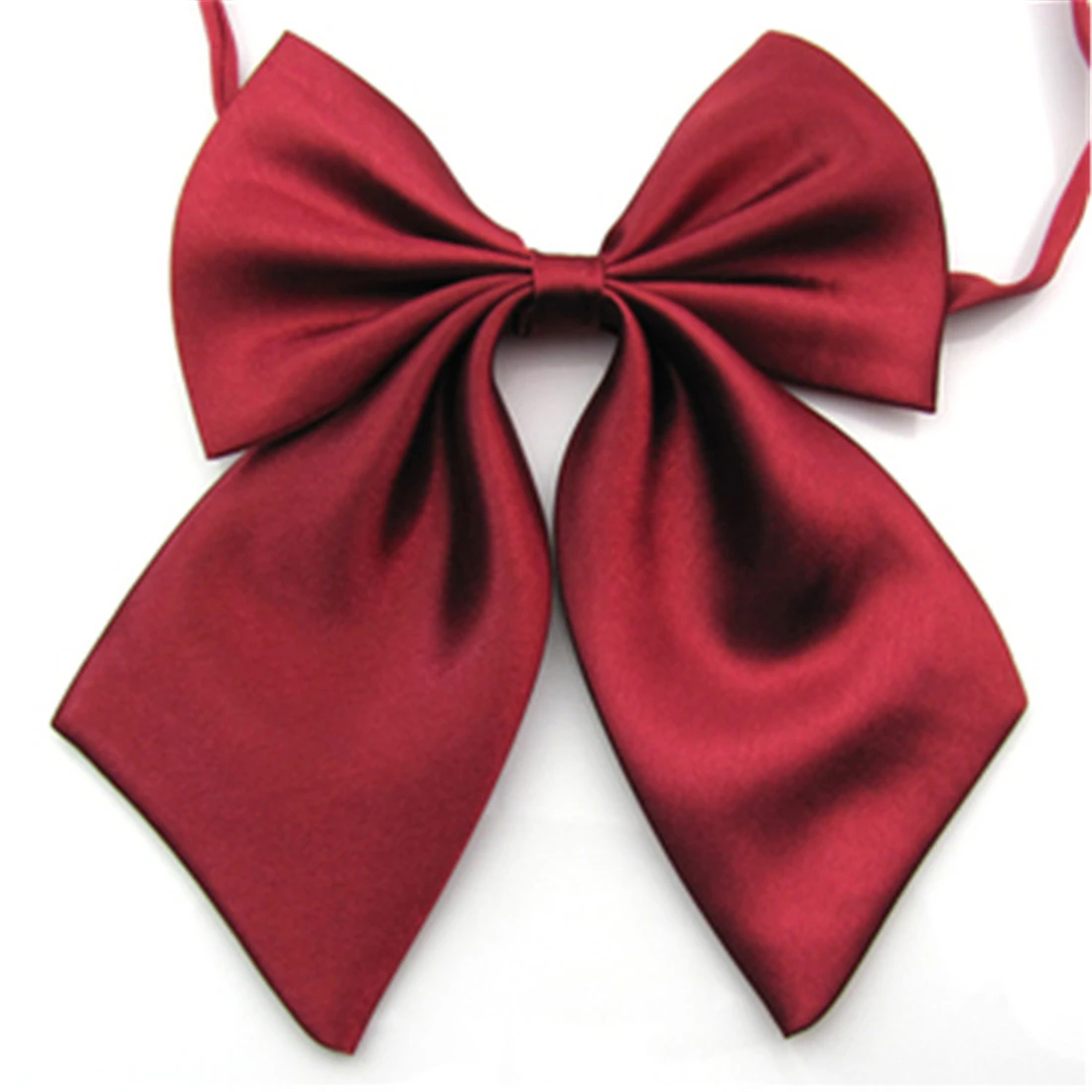 

1 Pc Fashion Women Cravat Red Butterfly Ladies Solid Color Bow Tie Female Girl Student Hotel Clerk Waitress Neck Wear Silk Ties