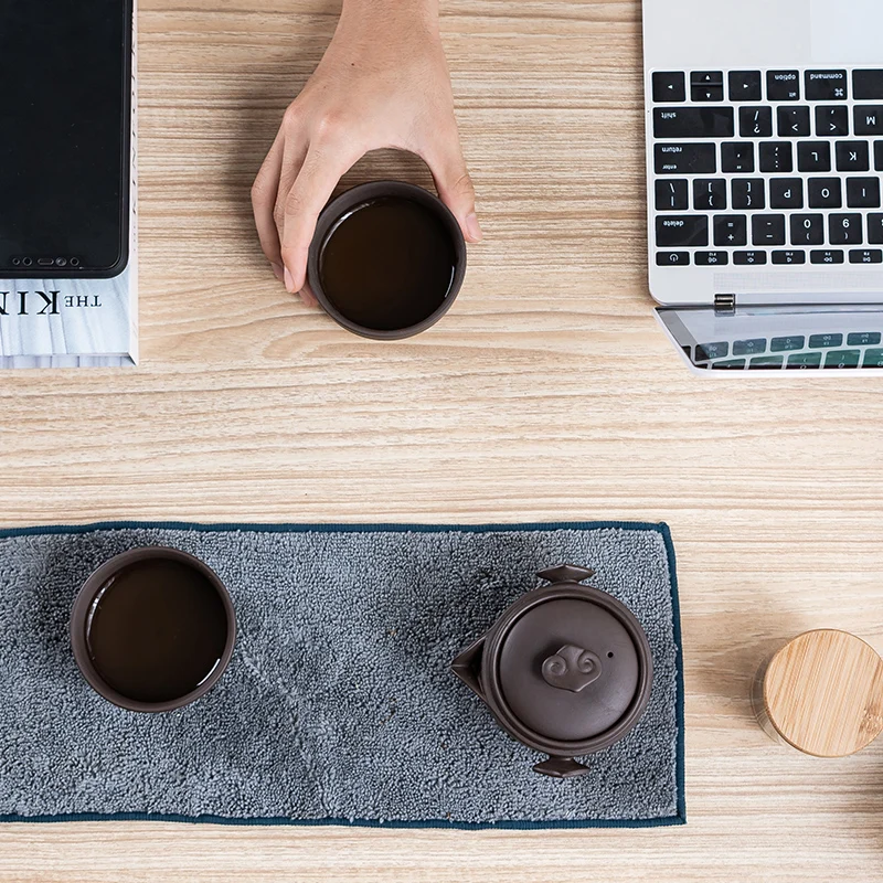 

Travel tea set Zisha express cup one pot two cups four portable outdoor travel Kungfu teapot