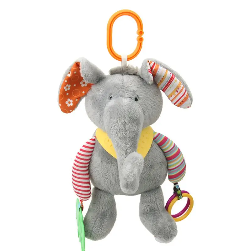 

Baby Stroller Hanging Appease Toys Baby Lathe Hanging Ring Animal Rattle Crib Hanging Teether Stuffed Doll