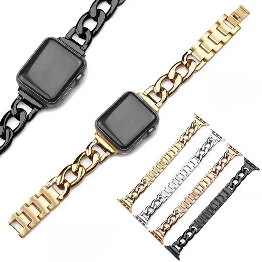 Ремешок для Apple Watch Series Band 7 6 5 4 3 2 SE 42 мм 38 40 44 металлический браслет из нержавеющей