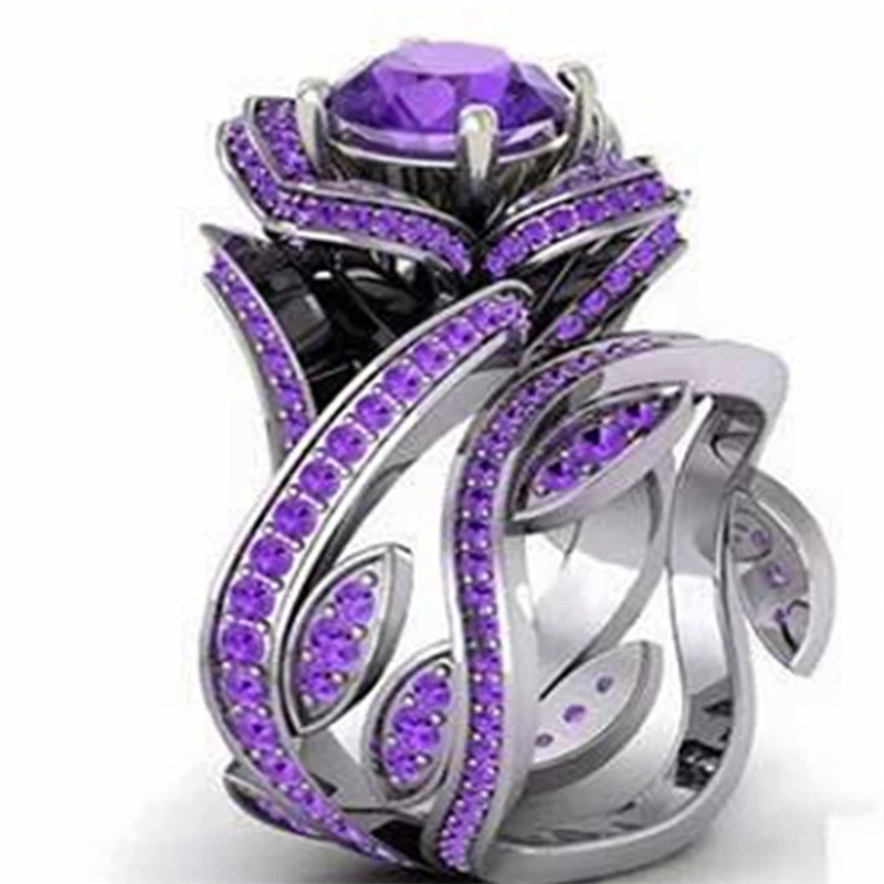 Романтическое циркониевое кольцо с цветком розы для женщин Свадебная вечеринка