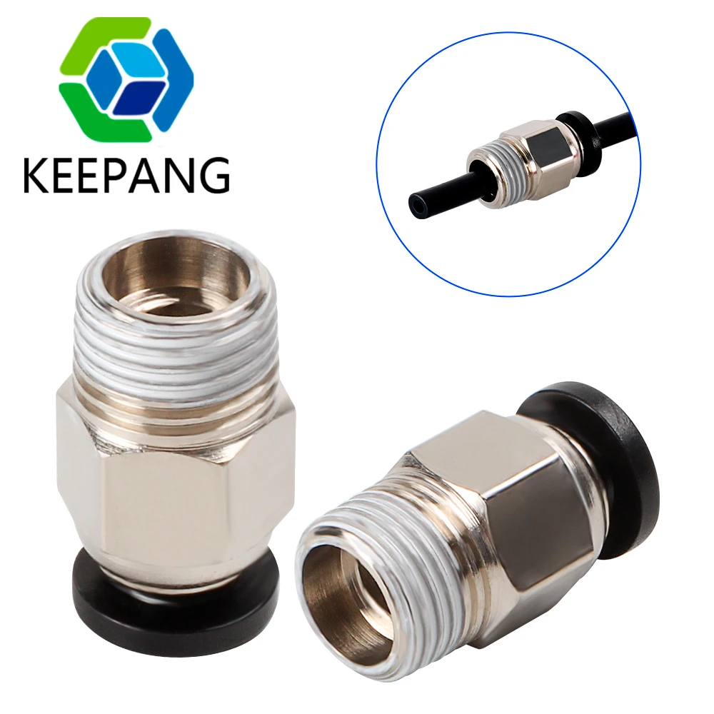 5/2pcs PC4-01 JP4-01 Pneumatic Connectors Straight Air Quick Jointer Coupler PLA Feeding For Boden Remote Extruder PTFE Tube