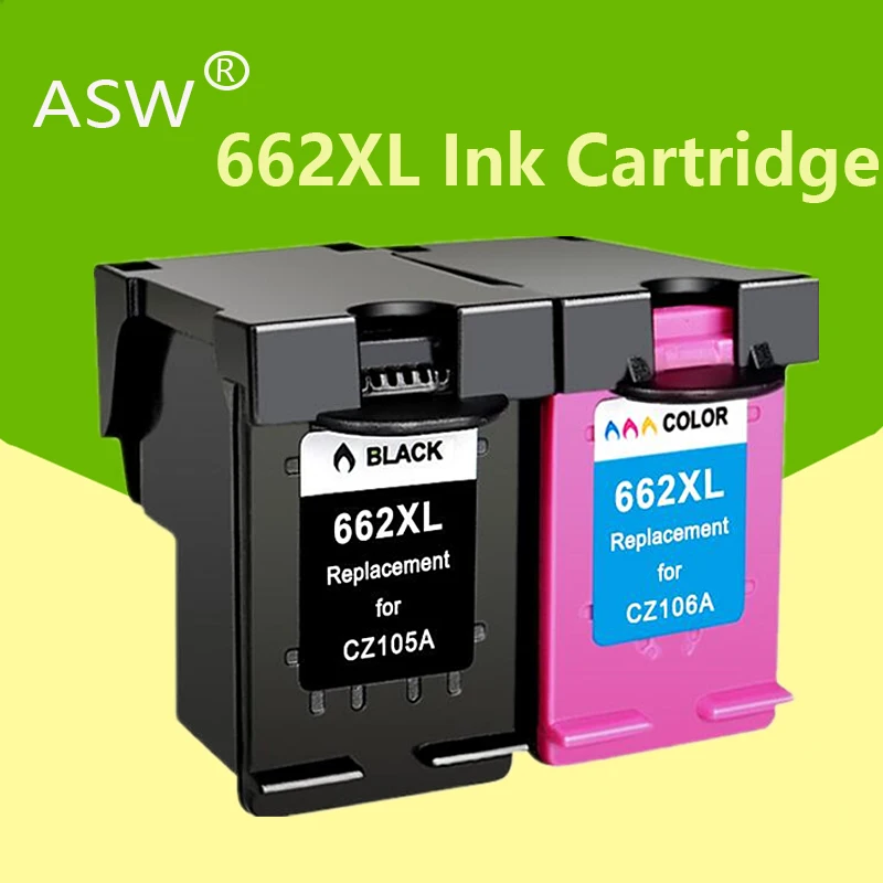 Сменный чернильный картридж ASW 662 для принтера HP Deskjet 1015 1515 2515 2545 2645 3545 4510