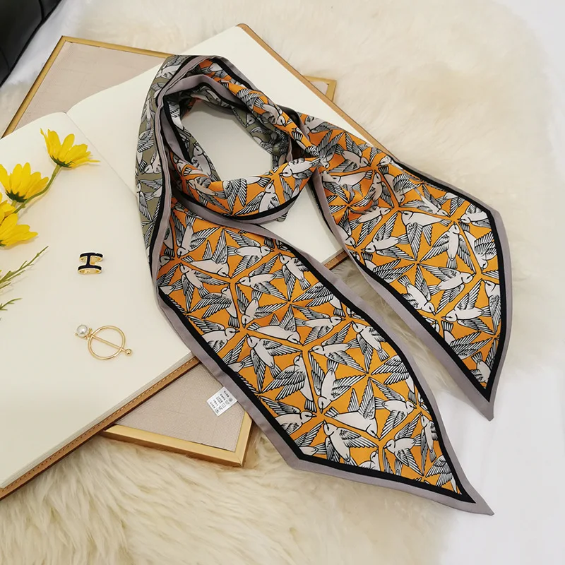 

Silk Scarf Women Shawls Wraps Fashion Small Hair Neck Hijabs Foulard Scarves Female Lady bufanda seda mujer echarpe ete soie