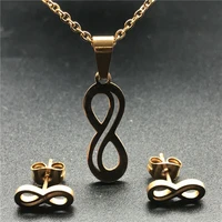 stainless steel necklace earrings sets maple leaf cat bear heart clover snowflake shape jewelry sets 2020 gifts for women lovers