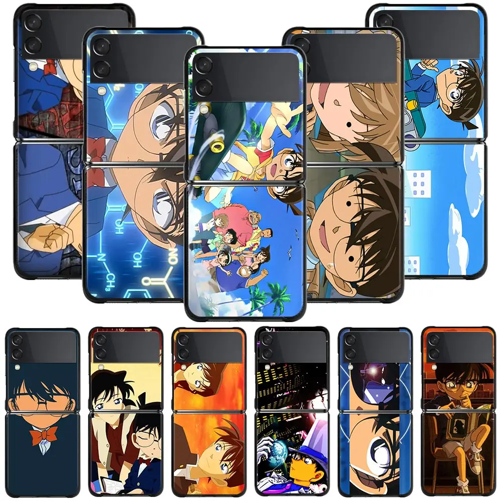 

Phone Case For Samsung Galaxy Z Flip3 5G Hard PC Fundas For Samsung Z Flip 3 5G z flip Coque Balck Cover Anime Detective Conan