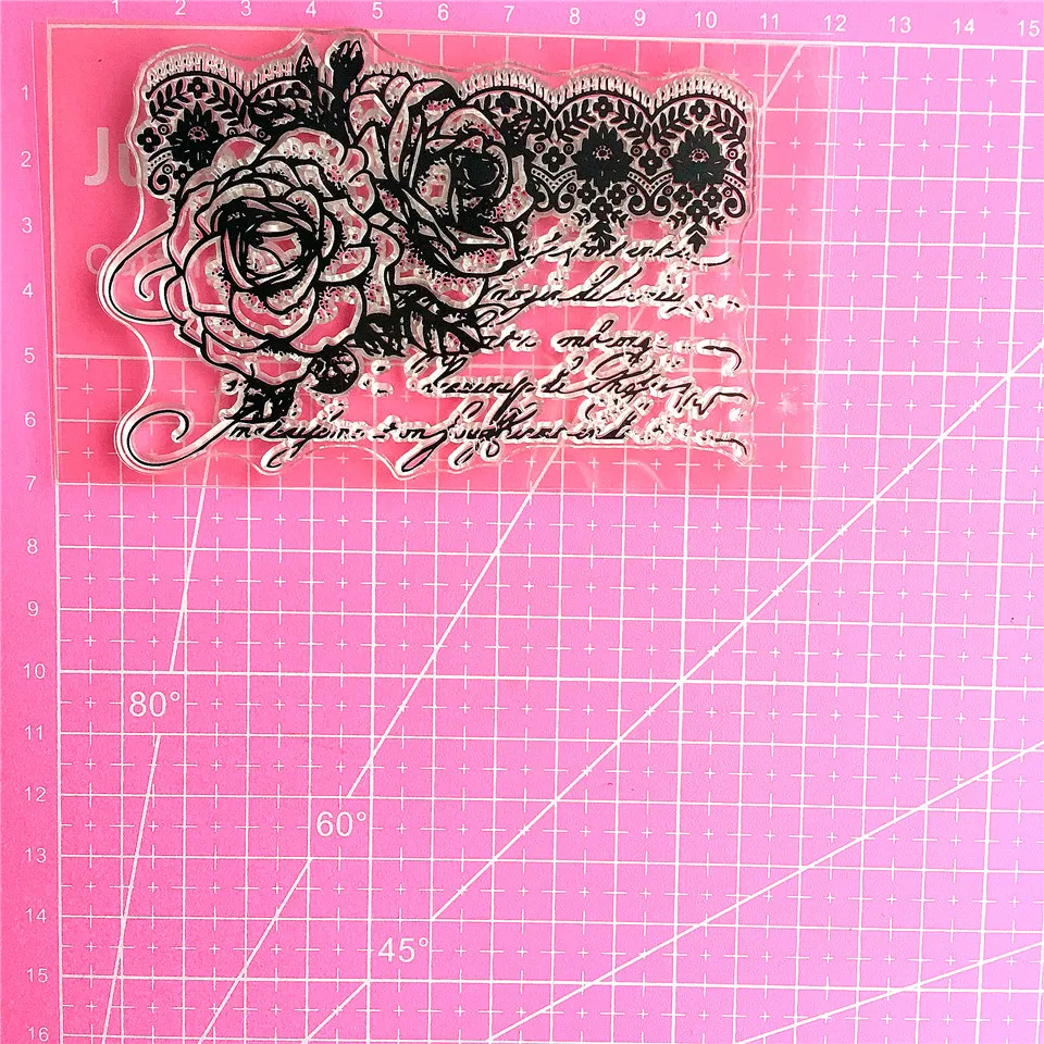 12*7 винтажные розы ремесло прозрачные силиконовые печатные уплотнения для сделай