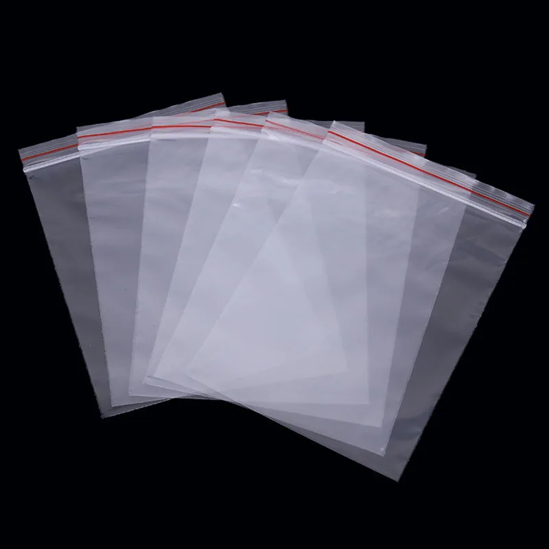 100 шт. Полиэтиленовая упаковка для пищевых продуктов пакеты на молнии прозрачная