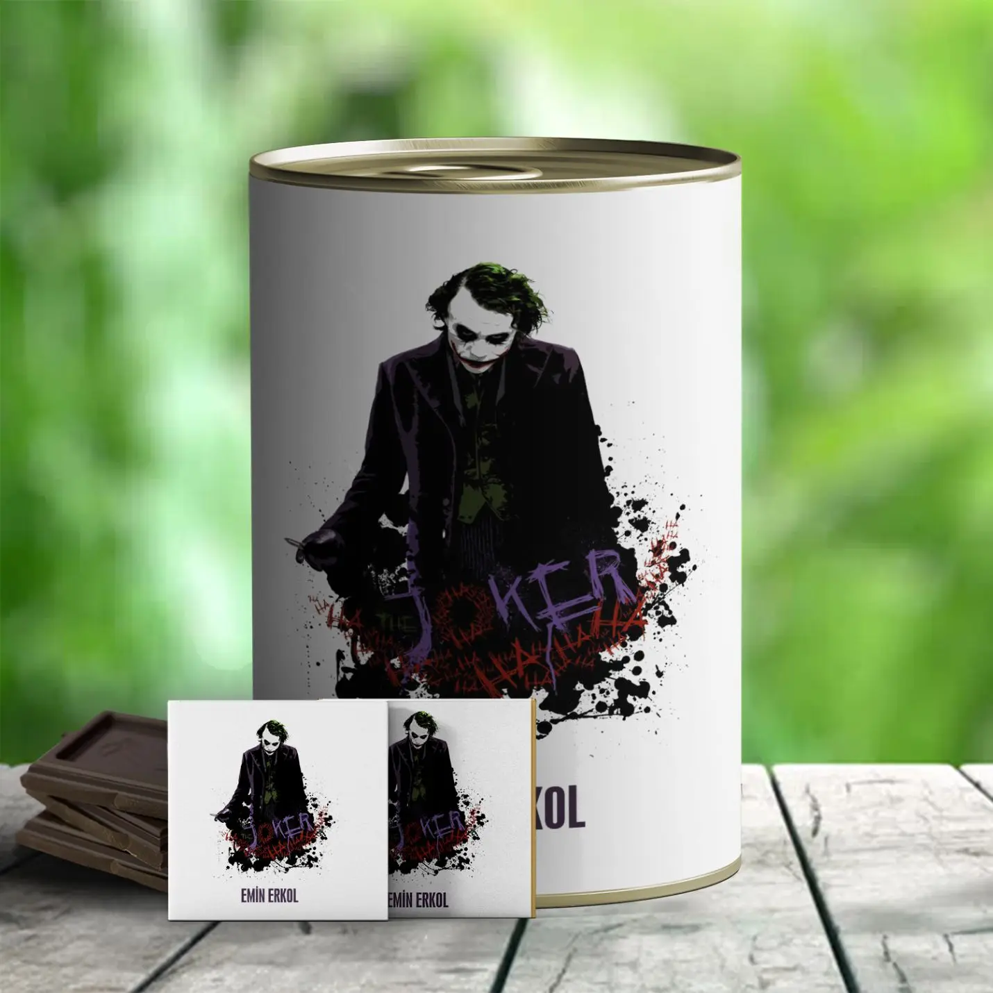 

Personalized Joker Themed Name Written Gift Canned