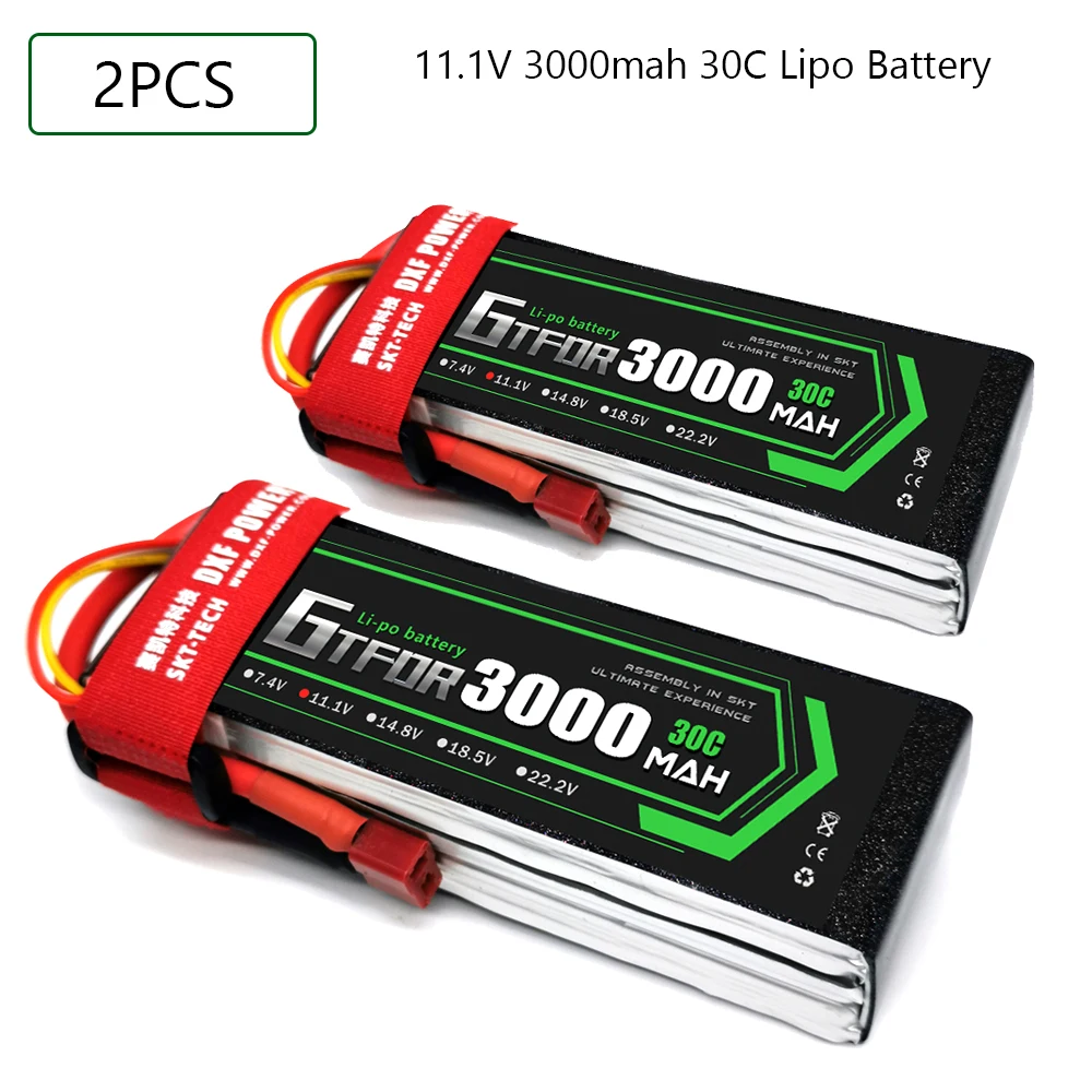 

GTFDR 3000mAh 11.1V 30C-60C Lipo battery 3S XT60/DEANS/XT90/EC5 For AKKU Drone FPV Truck four axi Helicopter RC Car Airplane