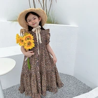baby girls clothes summer stylish long dress cotton sweet girls retro floral pattern dress