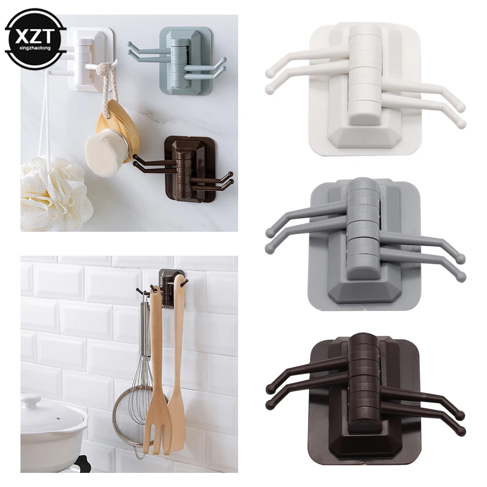 

Kitchen hook up Supplies Storage Holders Racks Strong Adhesive Wash Cloth Hooks Space Saving Rotatable Home Bathroom Storage