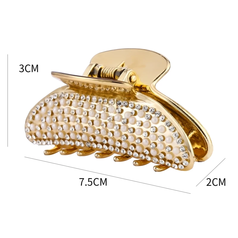 

Fashion Geometric Hair Claw Clamps Rhinestones Hair Moon Shape Hair Claw Clip Hairpin Hair Accessories For Women Girls New