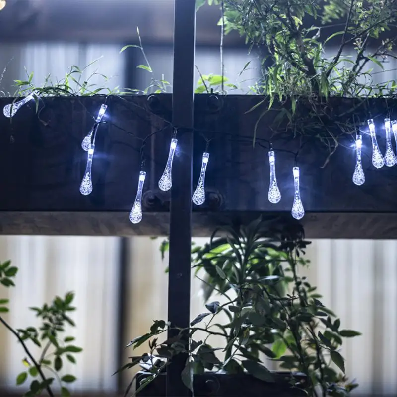 

LED Fairy String Lights Outdoor Solar Water Droplets Lamp Christmas Party Wedding Room Decor Garland Garden Decoration