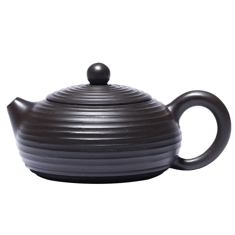 

Hot selling Yixing raw ore Handmade Thread flat Xishi teapot vermilion clay purple clay teapot