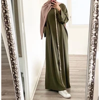 eid muslim hijab dress abaya for women sequins long sleeve modesty kaftan robe islam dubai turkey arabic clothes