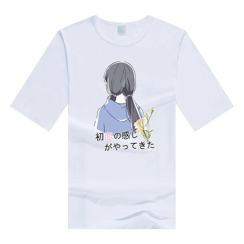 Парные белые футболки женские на заказ с принтом свой собственный дизайн размера