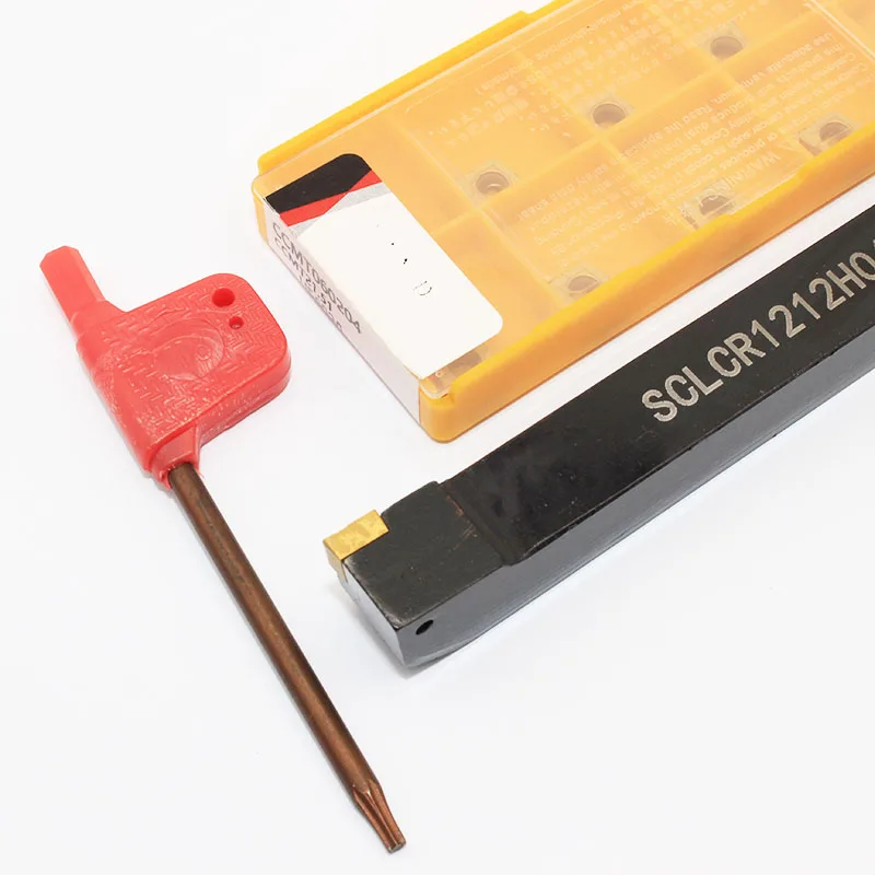 1PC Держатель SCLCR1212H06 внутренней резки +10PCS Вставки карбида CCMT060204 UE6020 CNC для токарного инструмента+1шт Ключ вкл.