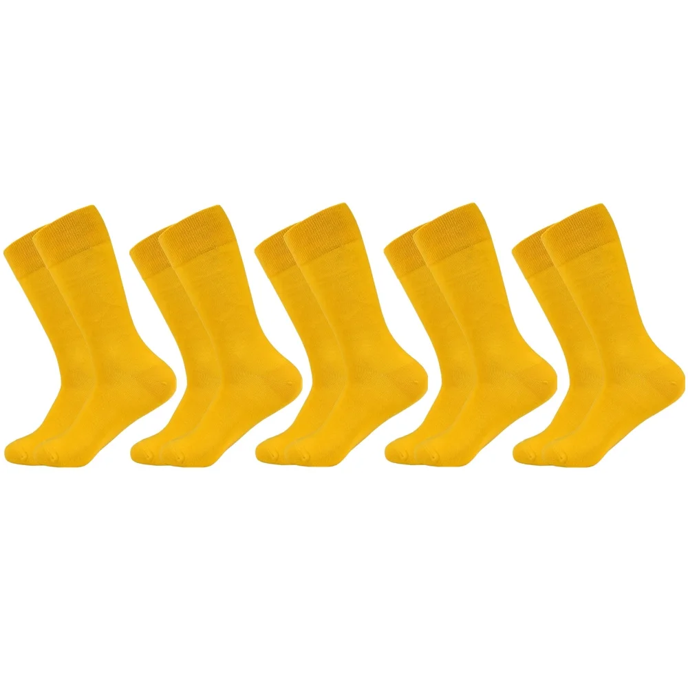 5 pairs socks-A9 Мужские носки, новинка, одноцветные хлопковые носки, черные, синие, красные, фиолетовые, желтые, зеленые носки, цветные, Полноразмерные, Классические мужские носки - Цвет: 5 pairs socks-A9