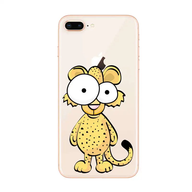 Милый мультяшный Слон рисунок зебры Мягкий силиконовый чехол для iphone 8 7 7plus 6 6s 5 5S