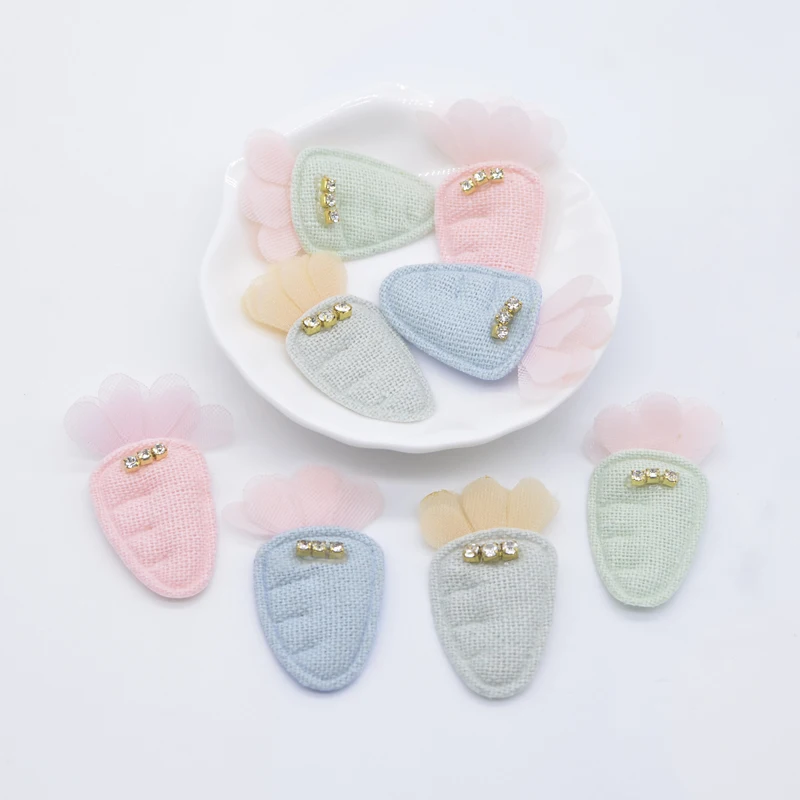 Украшенная сеткой аппликация в виде моркови для рукоделия одежда шляпа перчатки