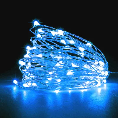 Blue DC12V светодиодный гирлянда 50M500 светодиодный s Серебряный/медный провод Рождественская гирлянда с адаптером питания для свадьбы наружное украшение - Испускаемый цвет: Blue
