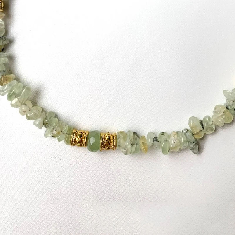 2022 New Irregular Green Stone Necklace Creative Trendy Gold-color Accessories Embellishment For Man Women Natural Collar | Украшения и