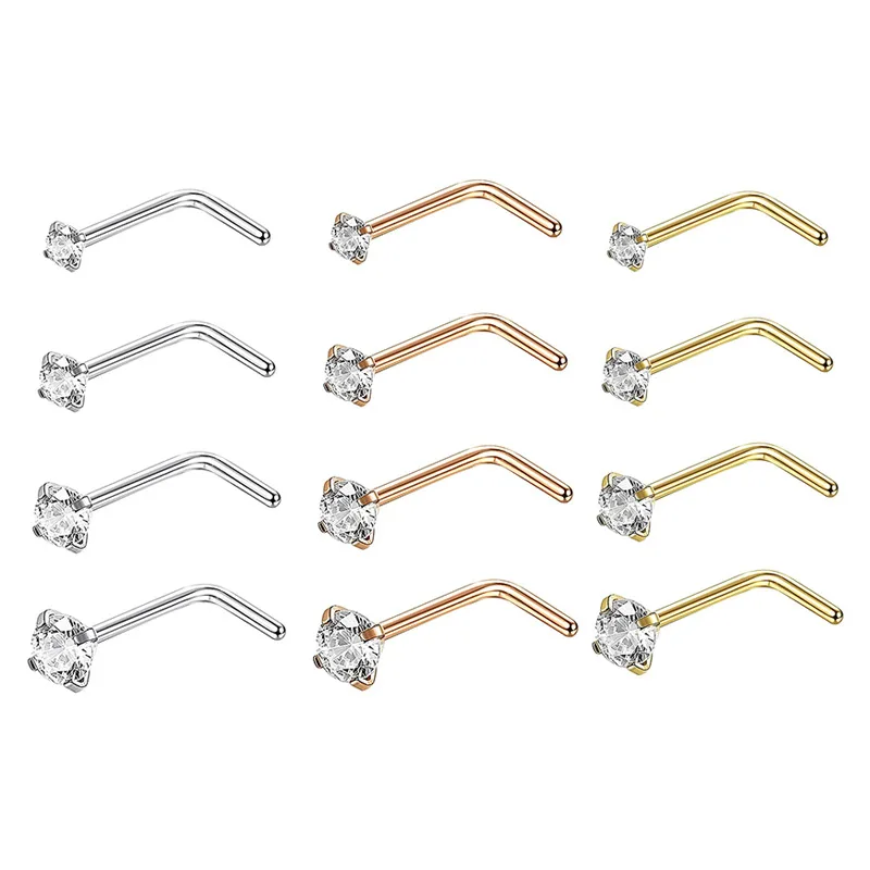 Стильный Новый L прямоугольный Круглый коготь циркон любовь персик образный нос