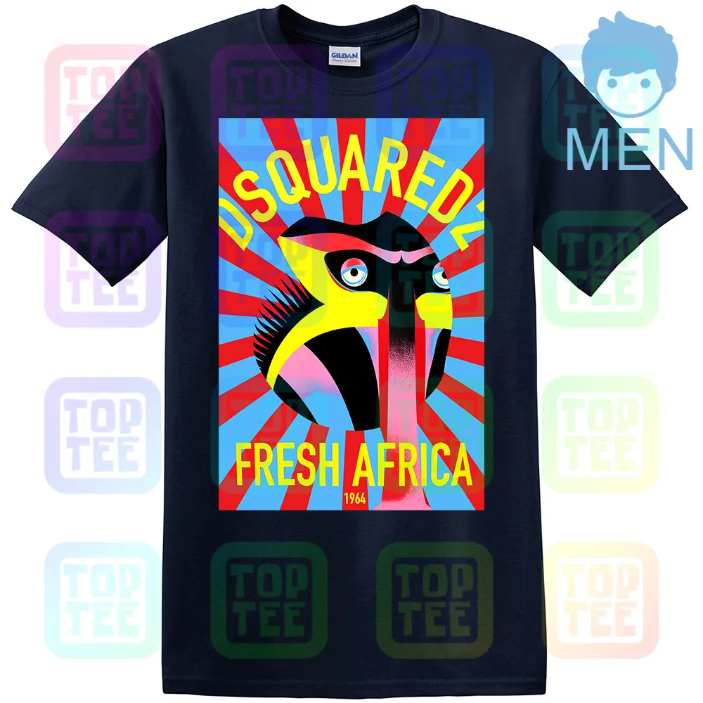 MEN-NAVY Фирменная Новинка DSQ Fresh Africa Мужская футболка Распродажа топы Мужские Женские Унисекс Размер: S-3XL - Цвет: MEN-NAVY