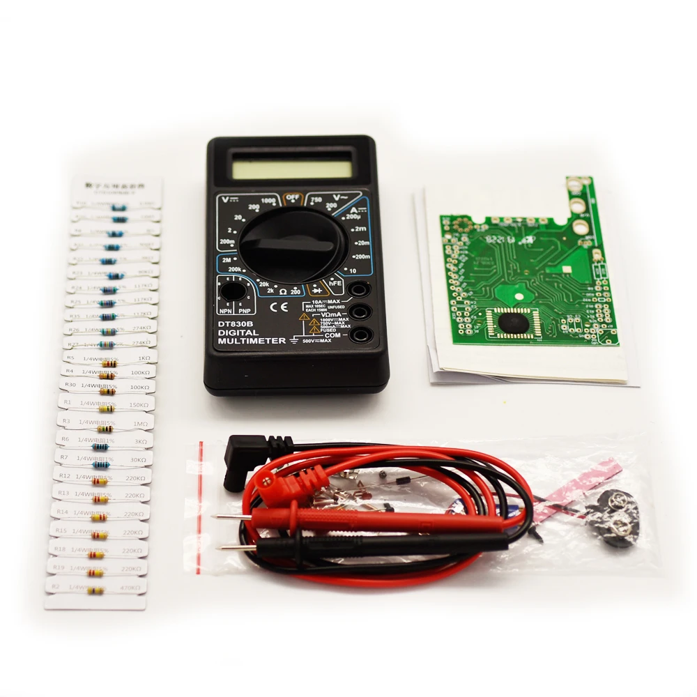 

DT830B diy Электронный Цифровой мультиметр набор обучающий Эксперимент Инструмент