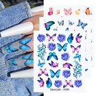 Наклейки для ногтей Harunouta, летние, с бабочками, с геометрическими фигурами, с цветами и листьями