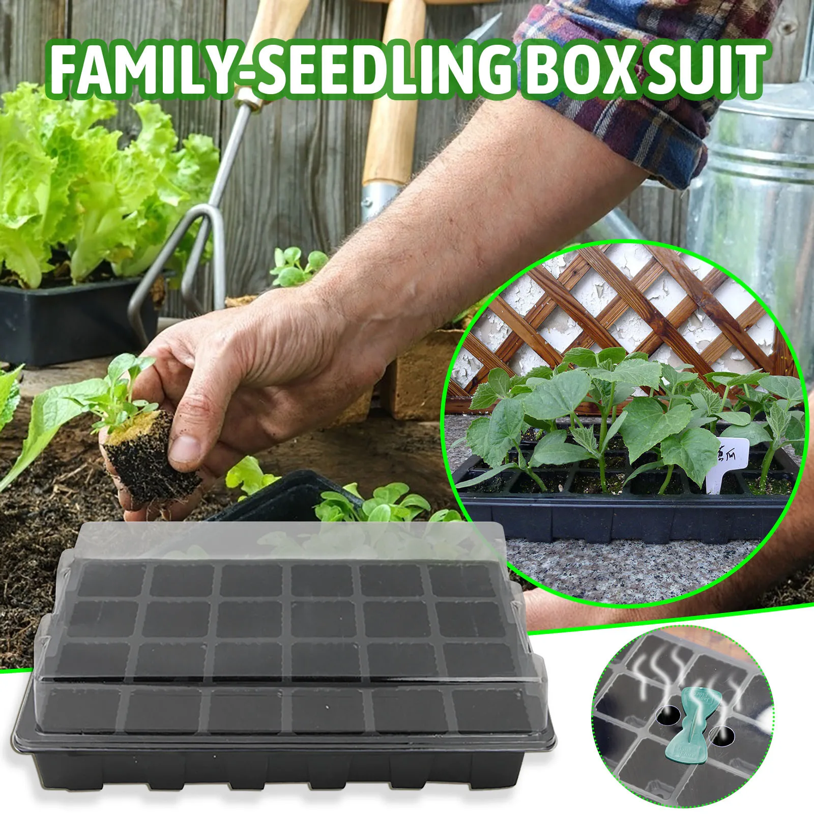 

24 Hole Plant Seed Grows Box Nursery Seedling Starter Garden Yard Tray Hot jardin garden pots planters