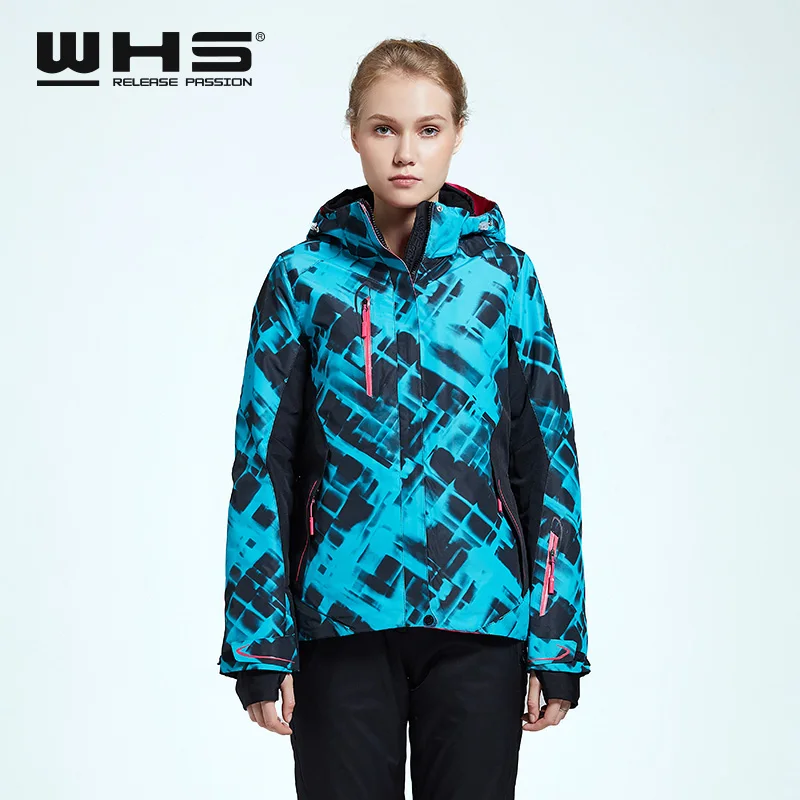 WHS новые женские лыжные куртки зимняя уличная теплая зимняя куртка пальто Женская водонепроницаемая зимняя куртка женская дышащая спортивная одежда
