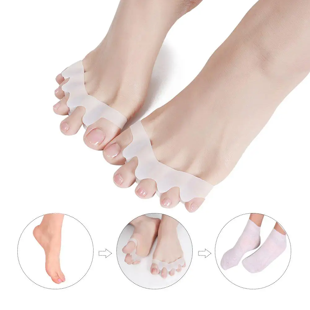 

1Pair Silicone Gel Thumb Corrector Bunion Little Toe Protector Separator Hallux Valgus Finger Straightener Foot Care Relief Pads
