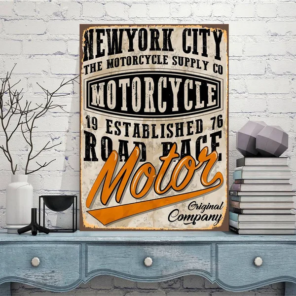 

New York City Motorcycle Motor Service Tin Sign Metal Sign Metal Poster Metal Decor Metal Painting Wall Sticker Wall Sign