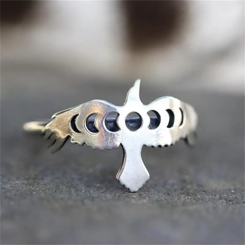 

Punk Style Simple All Match Bird Shape Silver Color Women Rings Fashion Street Shot Ring Party Jewelry
