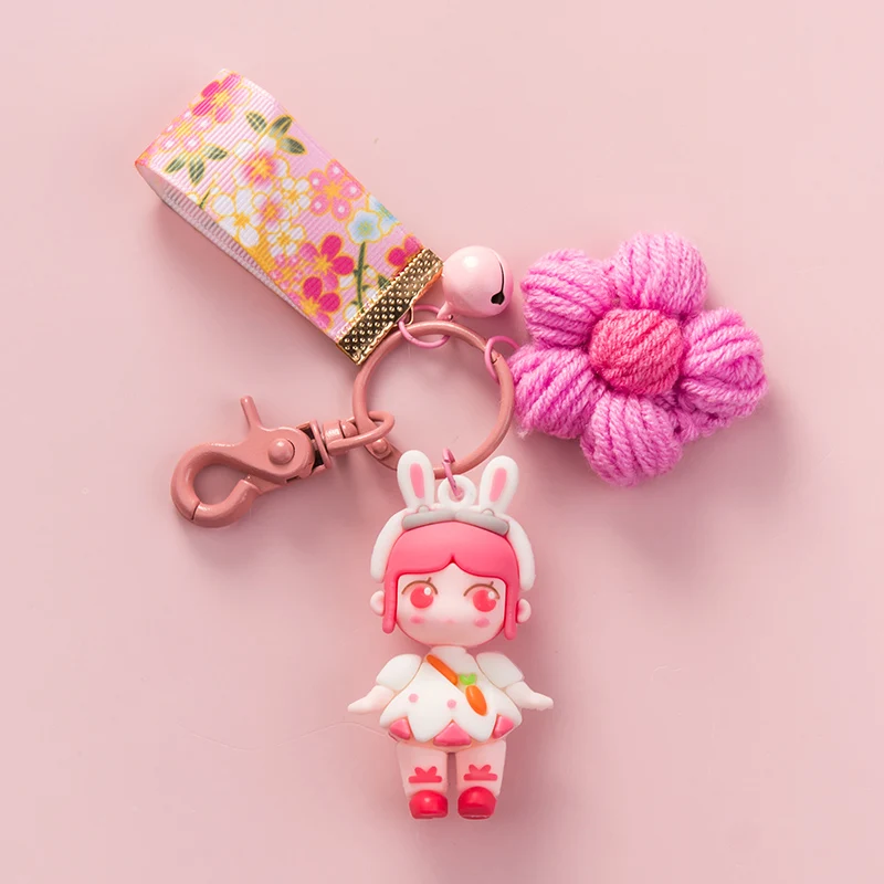 

Cute Ins Girl Doll Keychain Kawaii Anime Jewelry Car Key Chain Accessories Pendant For Clothes Backpack Keyring Phone Charm