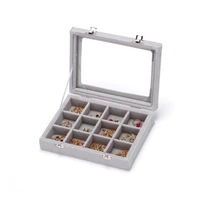 new 12 slots of size 20154 8cm velvet jewelry ring earring necklace pendant display box stackable tray holder storage showcase