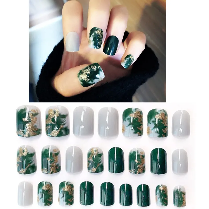 24 шт./компл. милые модные фрукты накладные ногти для ног Готовые Ногти простая