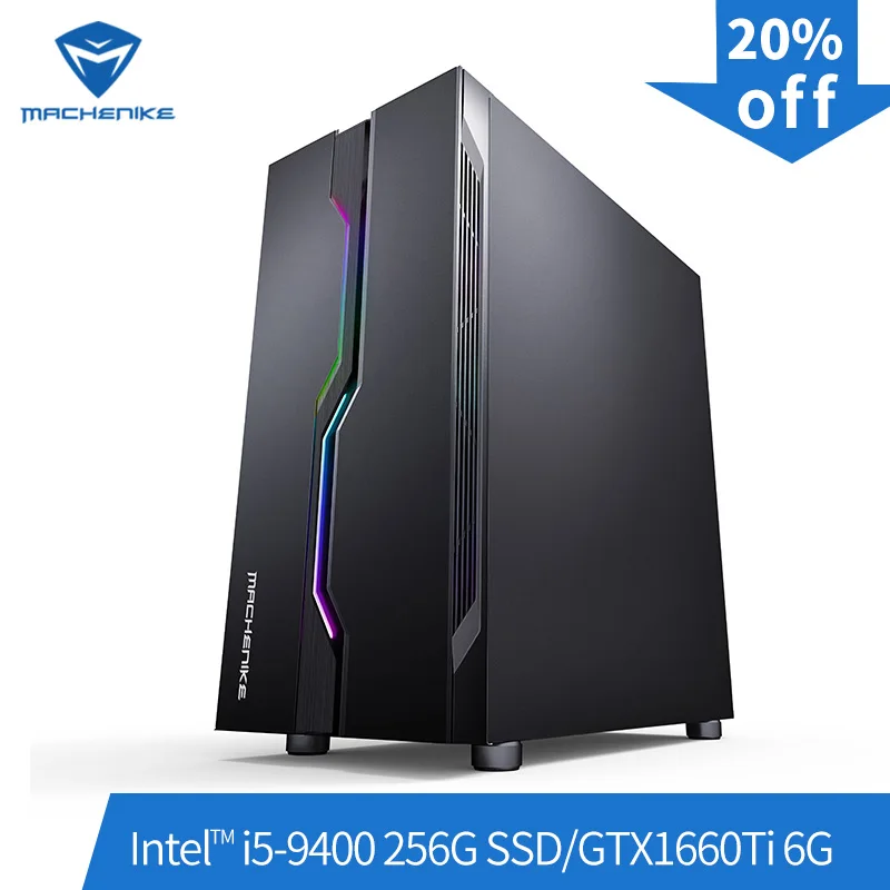 Machenike T90-T56 Intel i5-9400 GTX1660Ti 6G 8G ram 256G SSD игровой компьютер Настольный ПК портативный компьютер поддержка DOTA2, PUBG