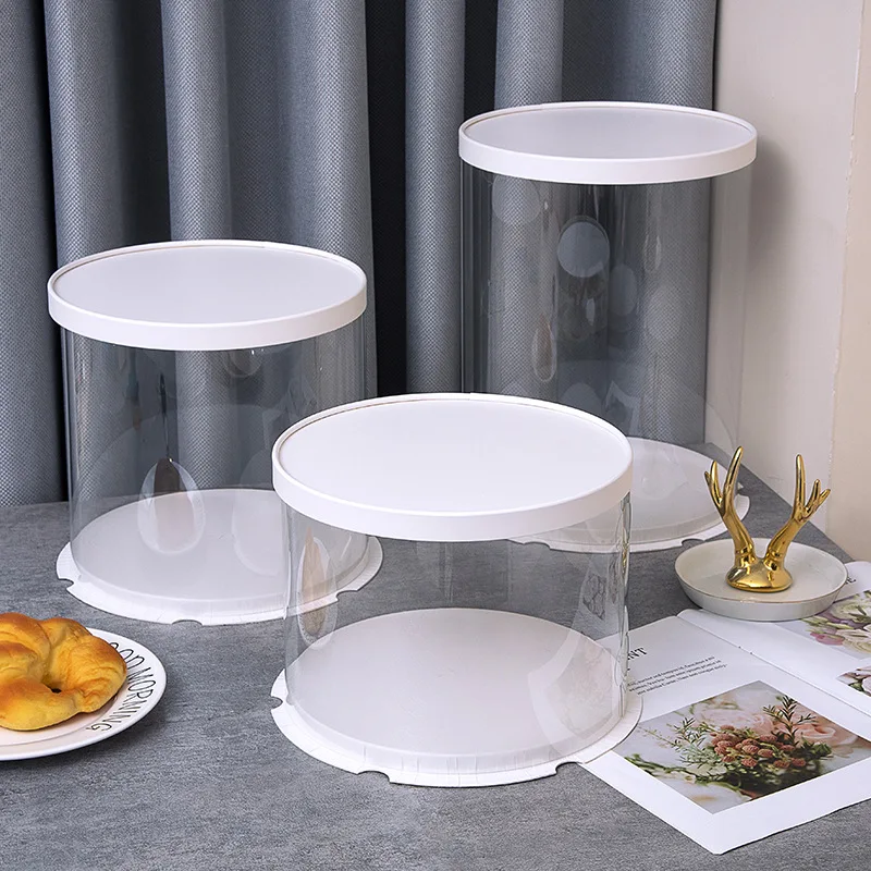 Новая модная круглая прозрачная коробка для торта 2 шт. 8 дюймов 1 яруса