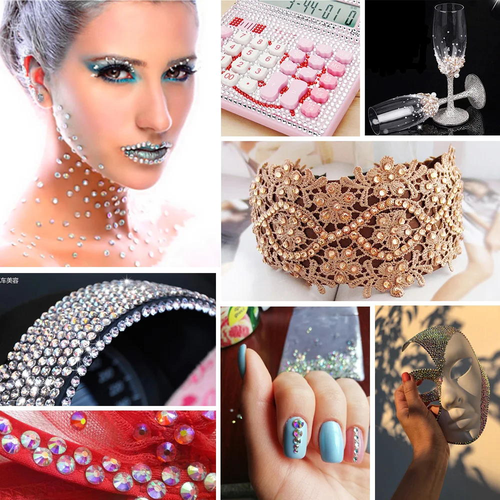 Не горячая фиксация горный хрусталь для дизайна ногтей SS3-SS50 Хрустальный страз с